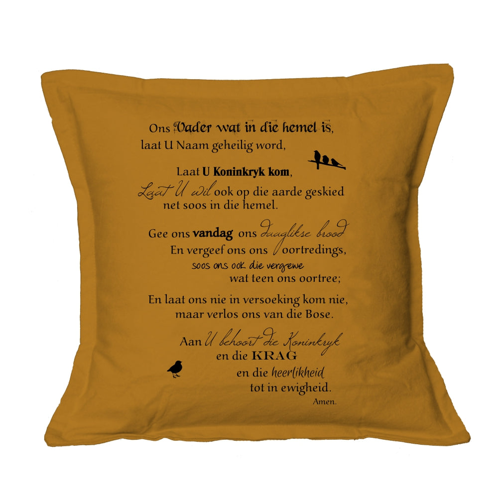 Ons Vader Gebed - Christian Cushion Cover (Mustard)
