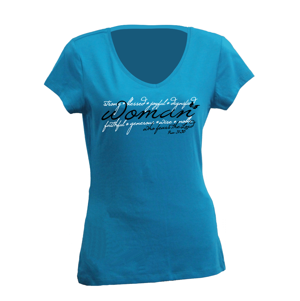 XS Proverbs 31 Christian Ladies t-shirt - (Blue)