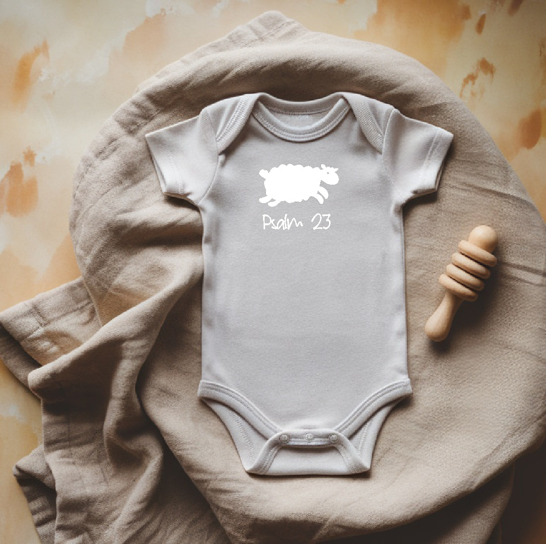Psalm 23 - Christian Onesie (Beige SS)
