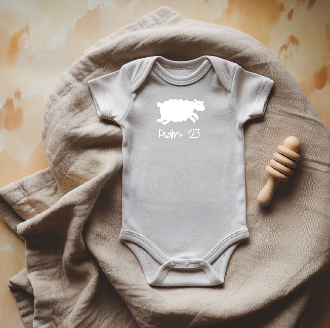 Psalm 23 - Christian Onesie (Beige SS)