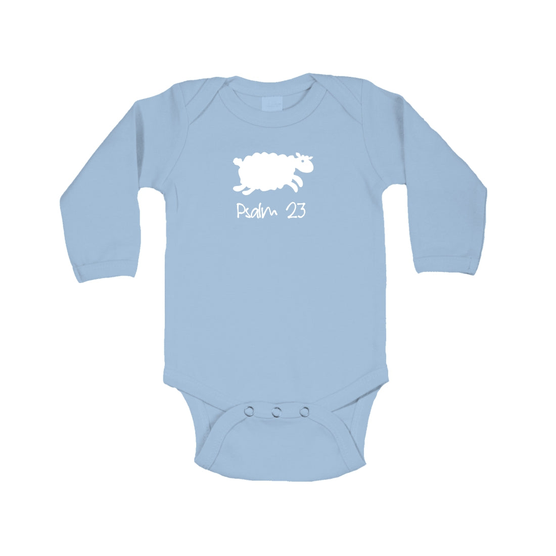 Psalm 23- Christian Baby Onesie (Blue LS)