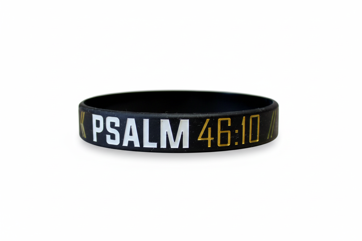 Psalm 46:10 - Silicone Bands (Black)