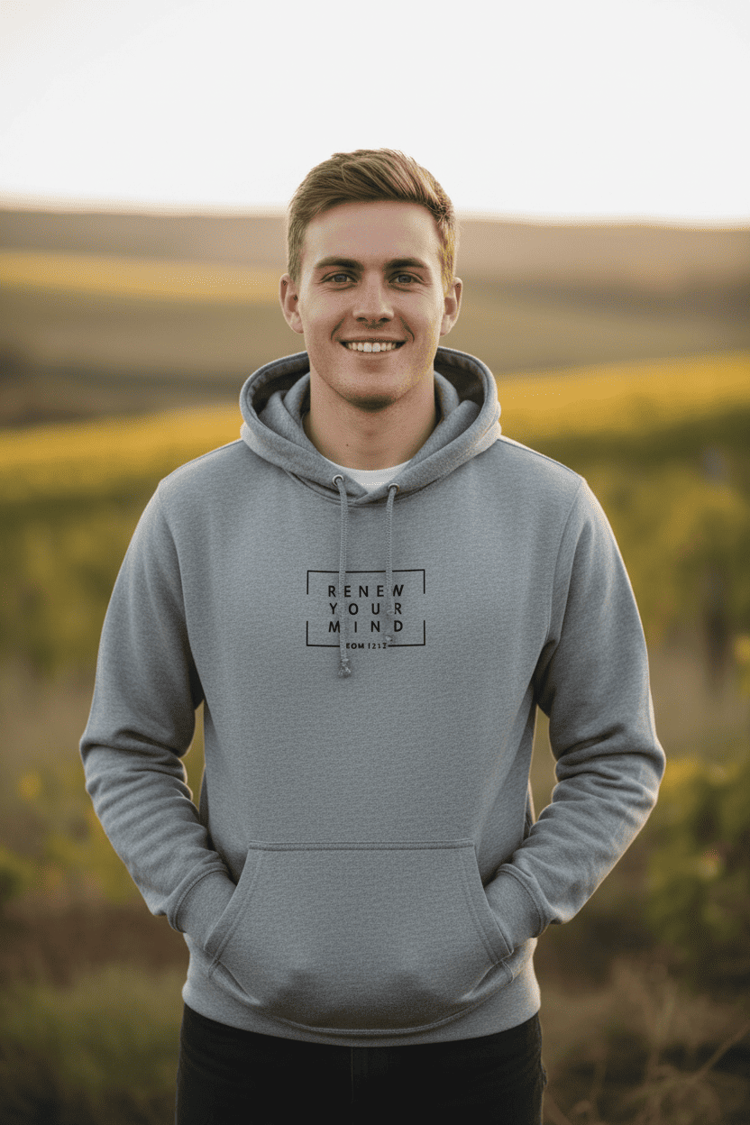 Renew your mind - Christian Hoodie (Grey)