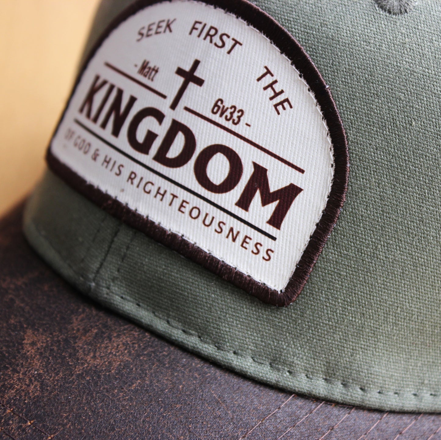 Seek first the Kingdom of God - Two-Tone Waxed Oilskin (Olive)