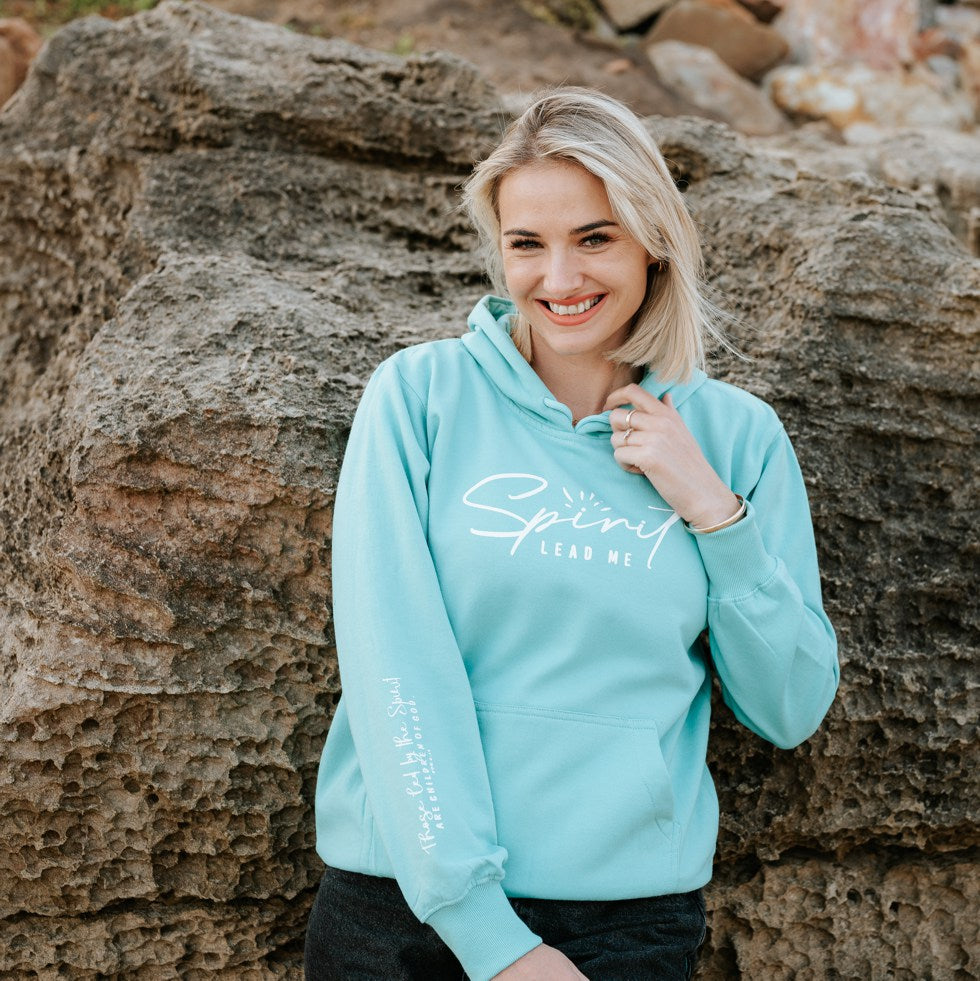 Spirit Lead Me- Christian Hoodie (Aqua)