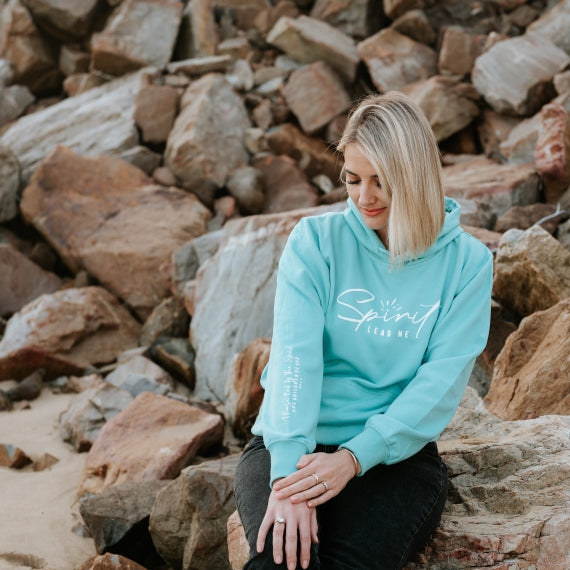 Spirit Lead Me- Christian Hoodie (Aqua)