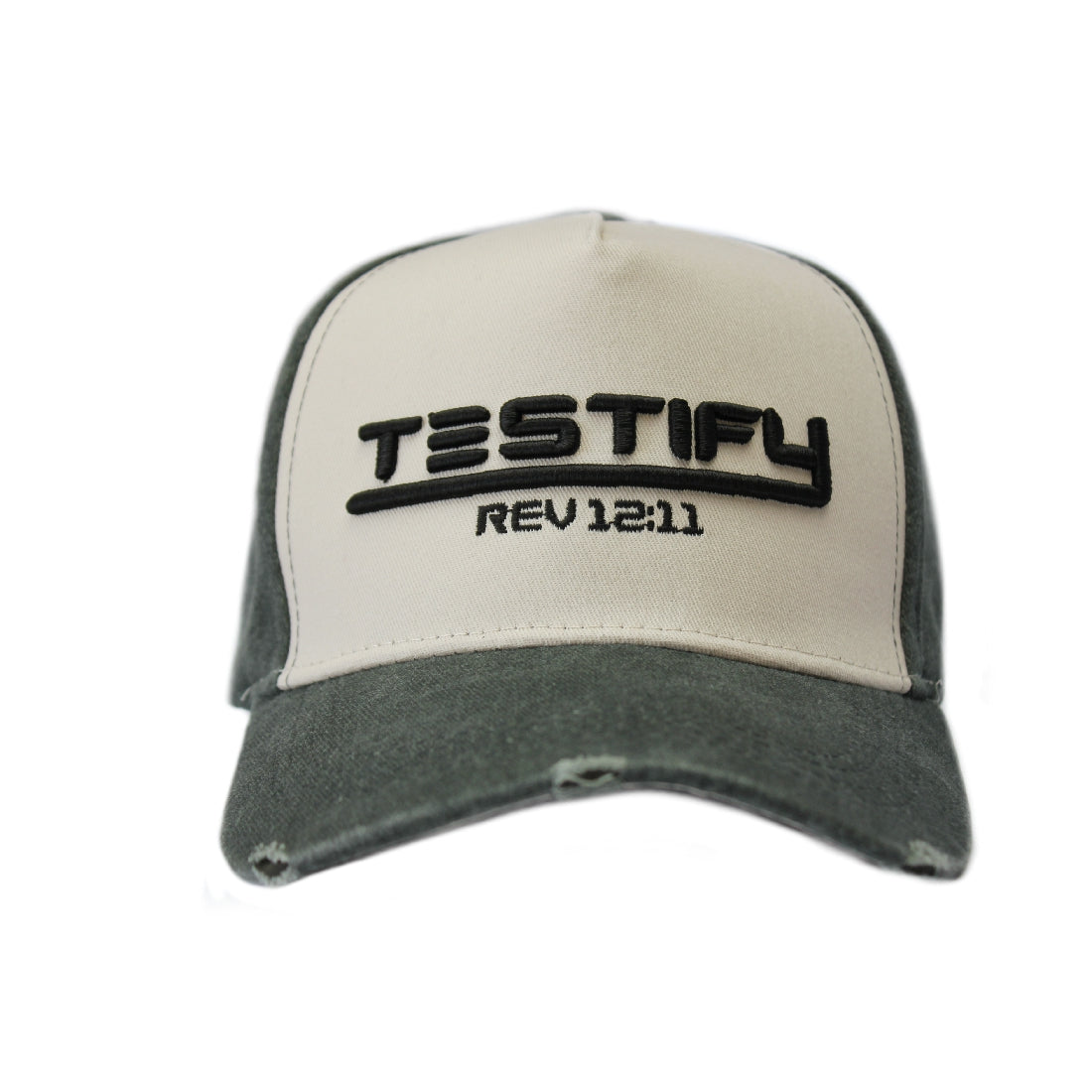 Testify - Christian Cap (Black and Olive)