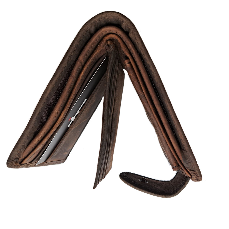 Die Leeu van Juda - Christian Brown Leather Wallet (with Clasp)
