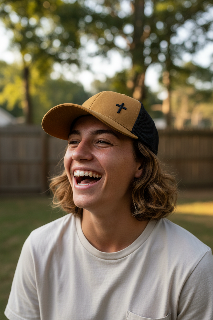 Uflex – Christian Trucker Cap (Tan & Black)
