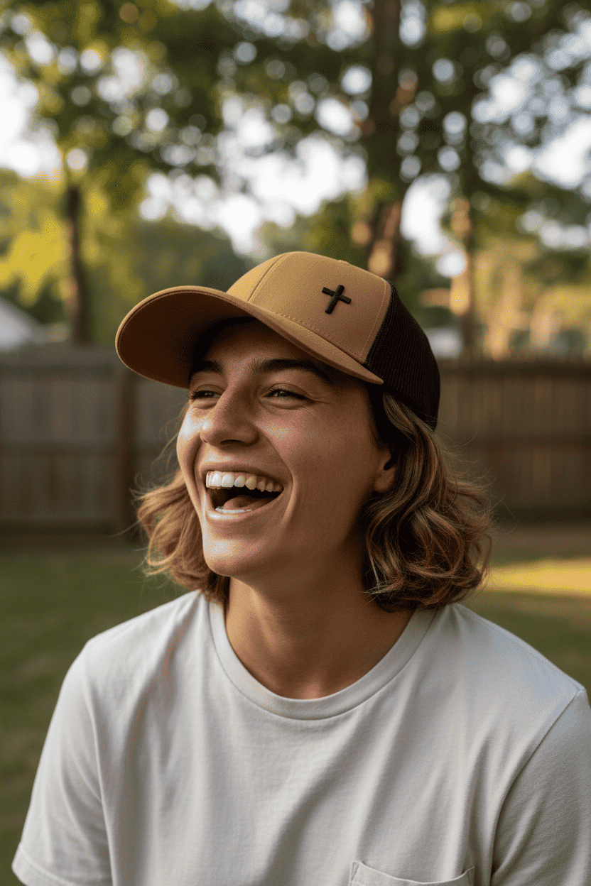 Uflex – Christian Trucker Cap (Tan & Black)