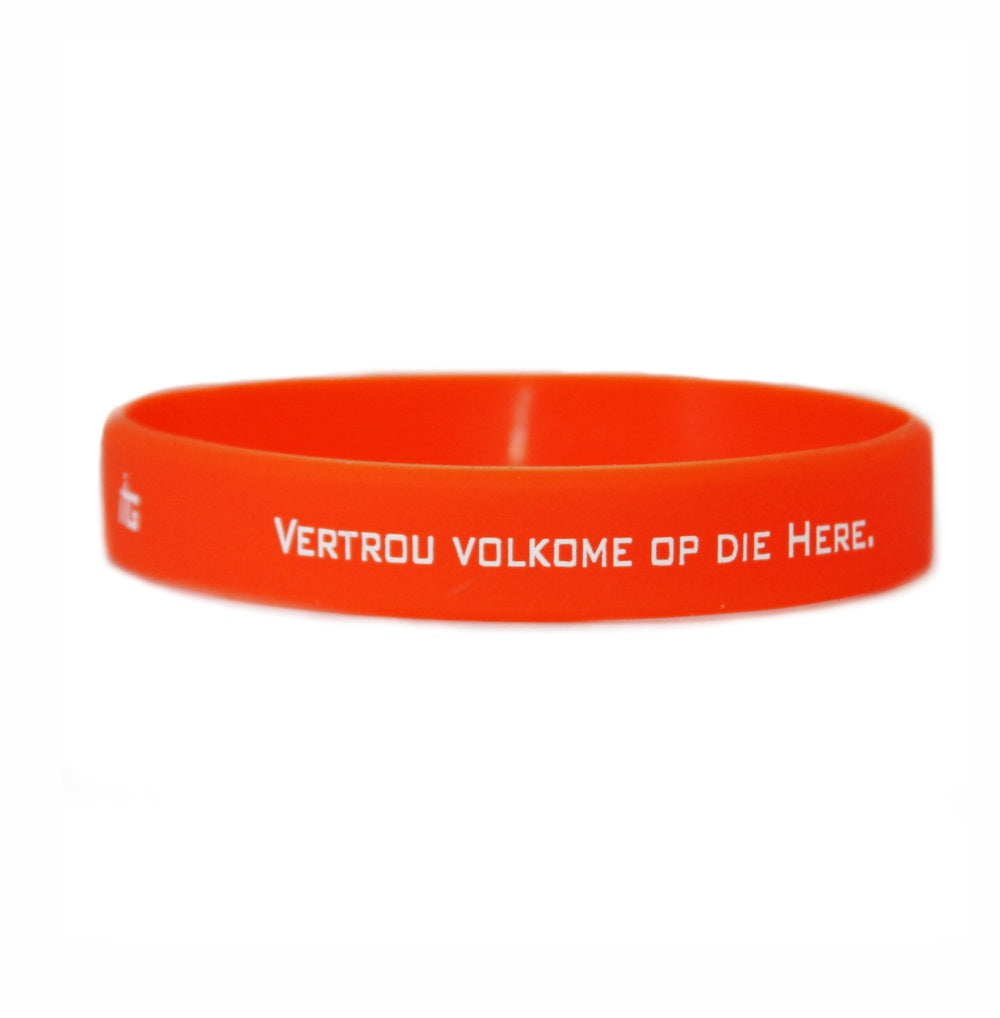 Vertrou Volkome op die Here - Silicone Bands (Orange)