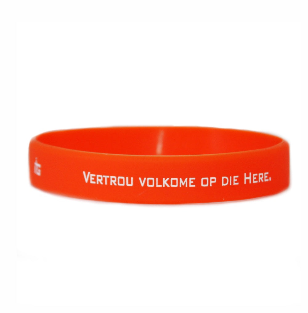 Vertrou Volkome op die Here - Silicone Bands (Orange)