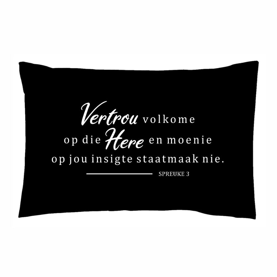 Vertrou Spreuke 3- Christian Sleep Pillow-Black- South Africa