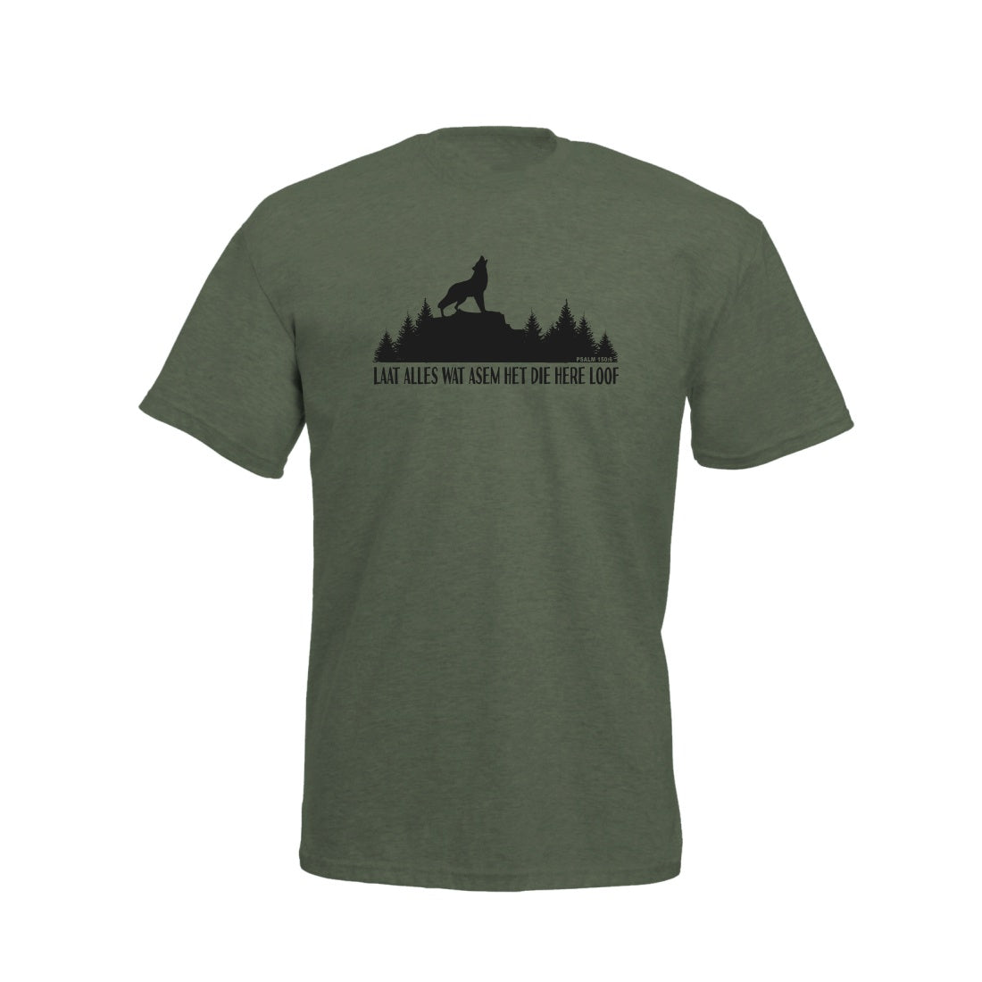 XS, S- Laat alles die Here Loof - Christian t-shirt -(Green Mel)