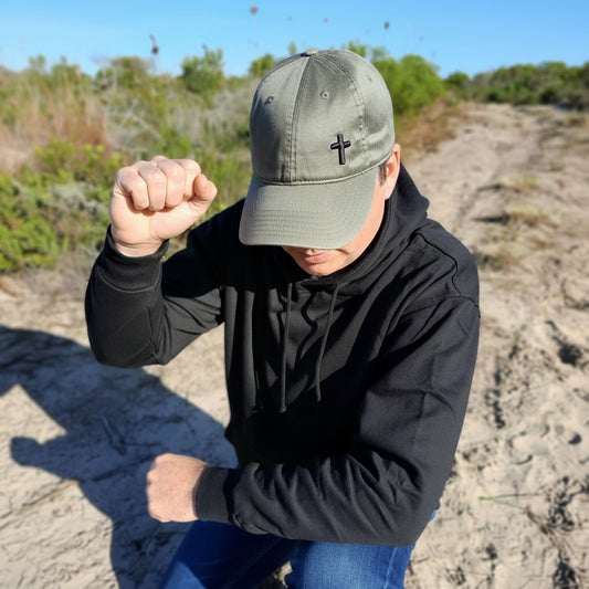 Cross - Christian Cap (Olive Oilskin)