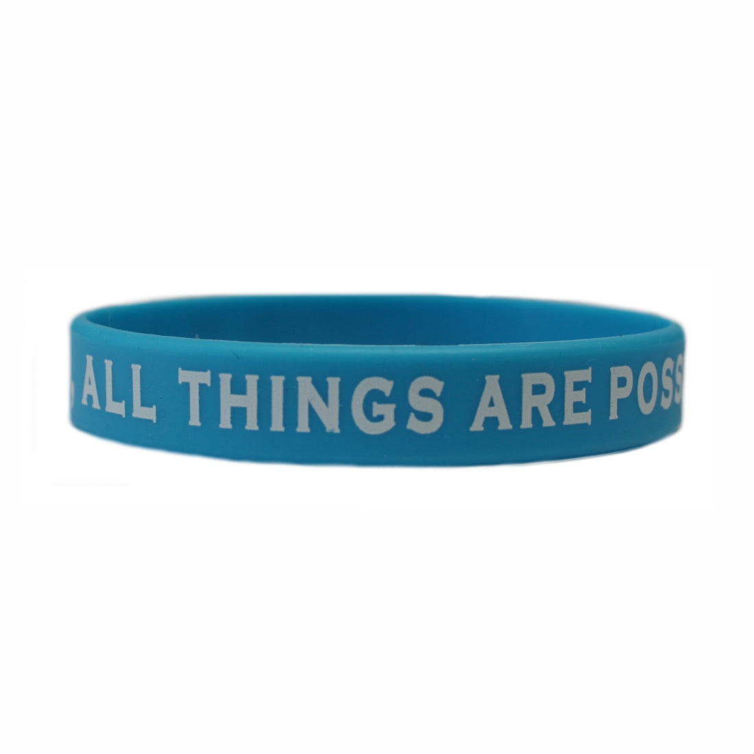 With God, all things are possible - Silicone Bands (Blue)