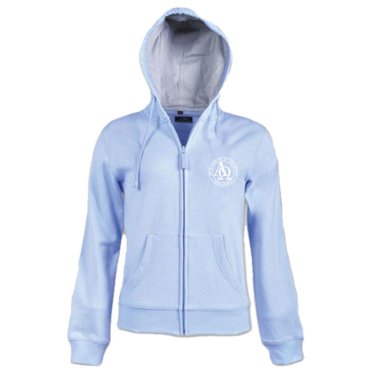 Alpha & Omega - Christian Hoodie (Sky Blue) Ladies Fit