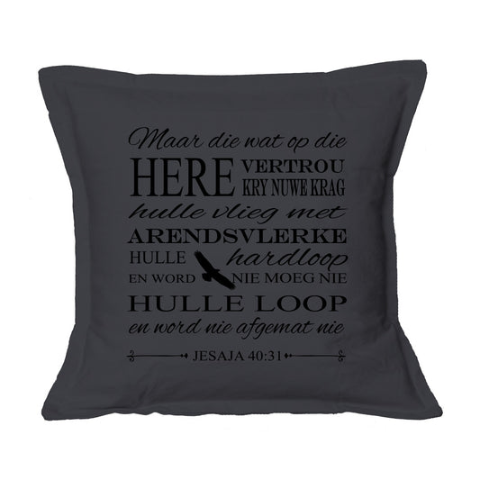 Arendsvlerke - Christian Cushion Cover (Charcoal)