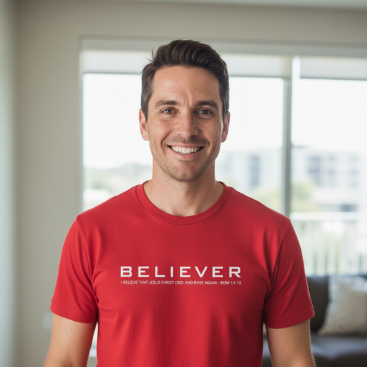 Believer - Christian T-shirt (Red)