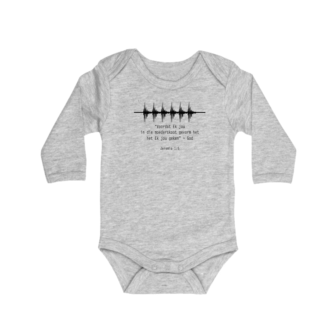Baba se eerste hartklop - Christian Onesie LS (Grey