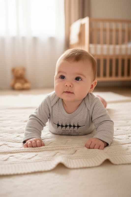 Baba se eerste hartklop - Christian Baby Onesie (Grey LS)