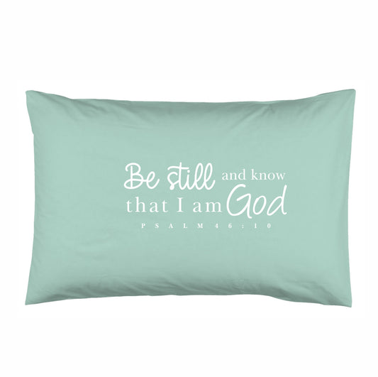 Be Still - Christian Pillowcase (Mint)