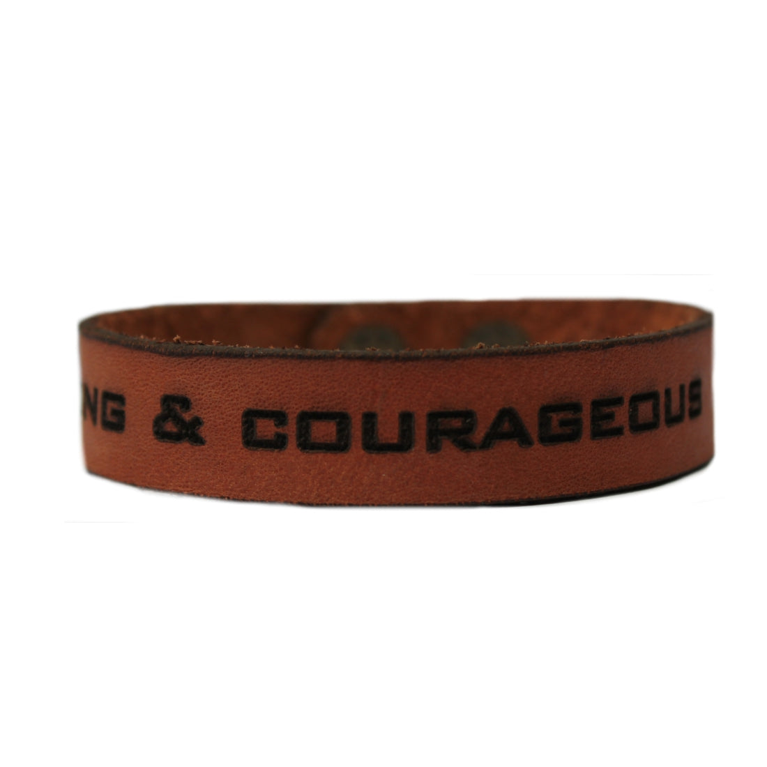 Be Strong & Courageous - Christian Leather Wristband