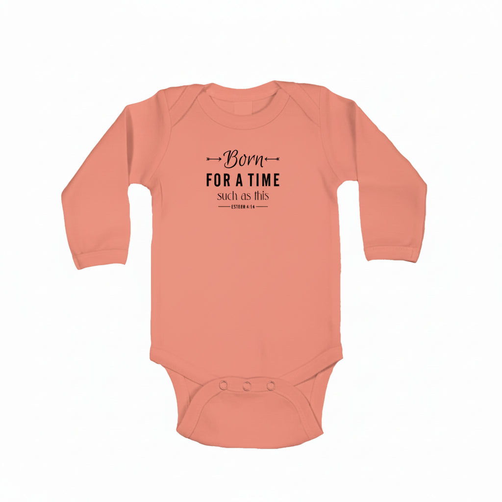 Born for a time such as this - Christian Baby Onesie (Corel Red)