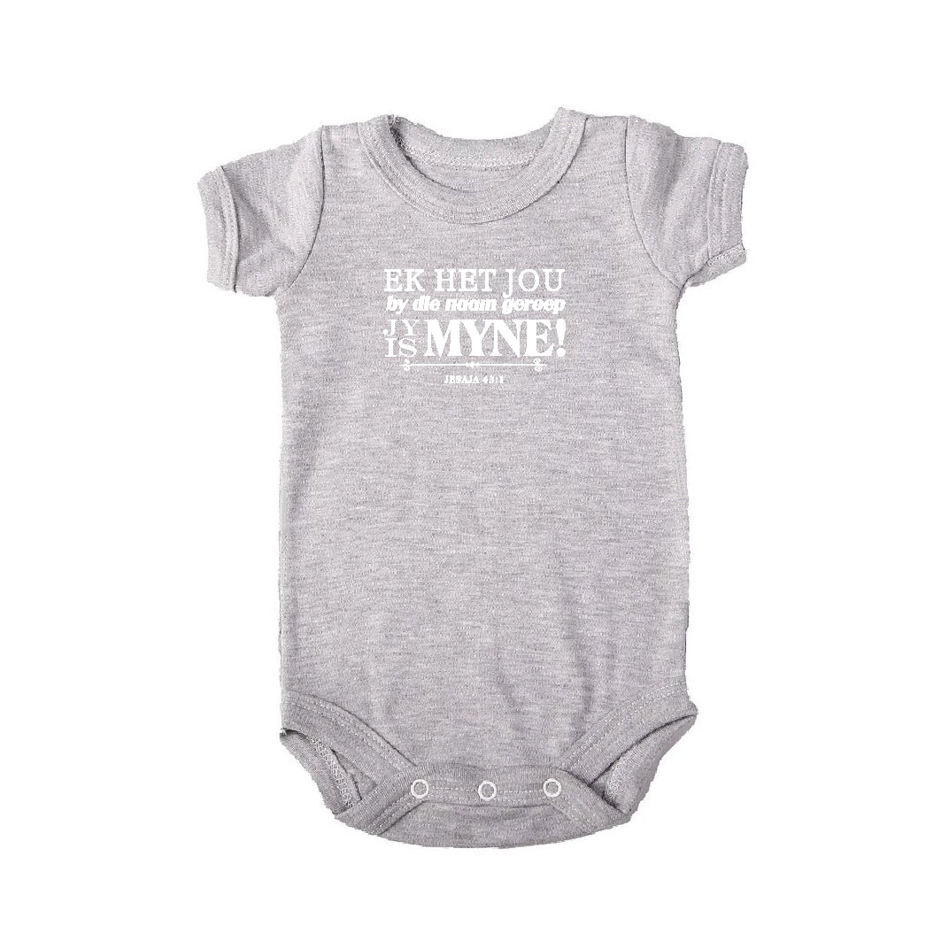 Ek het jou by jou Naam geroep -  Christian Onesie (Grey)