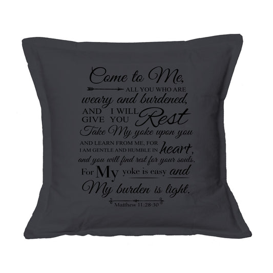 Come to Me - Christian Cushion Cover (Charcoal)