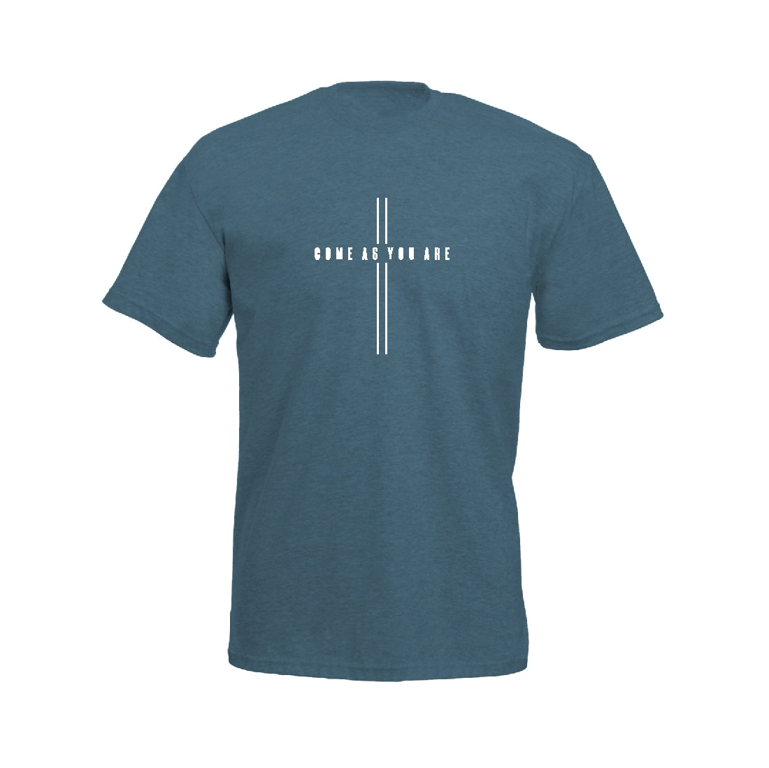 Come as you are – Premium Christian T shirt (Petrol Melange)