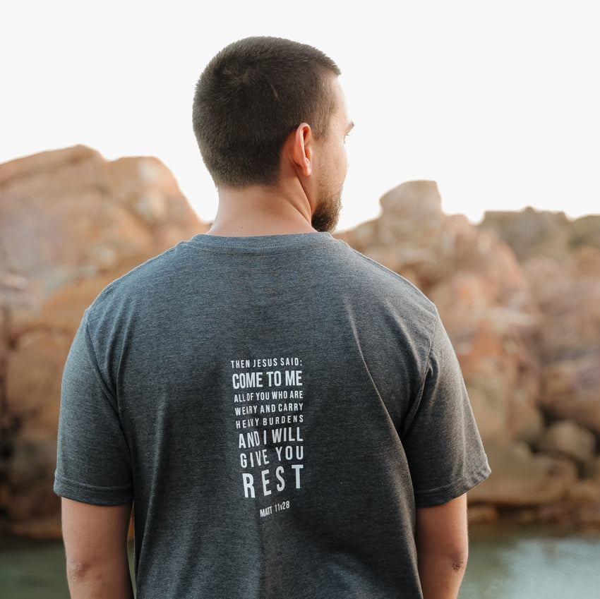 Come as you are – Premium Christian T shirt (Charcoal Melange)