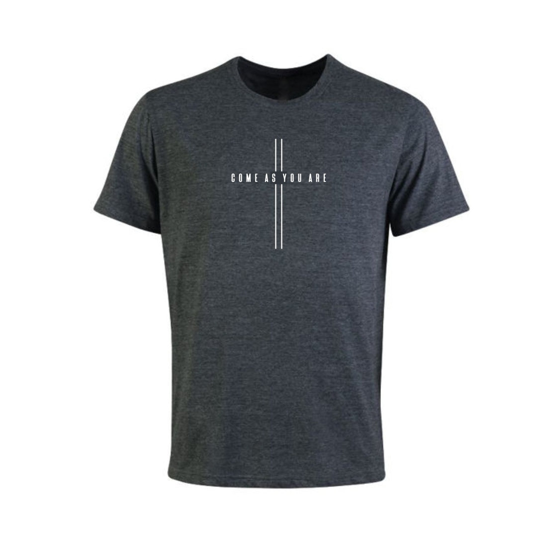 Come as you are – Premium Christian T shirt (Charcoal Melange)