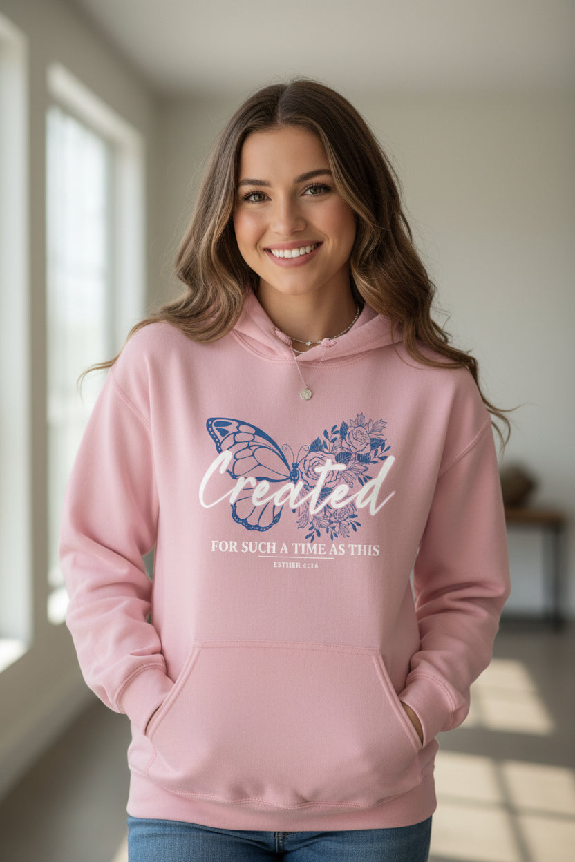 Created for a time - Christian Hoodie (Dusty Pink