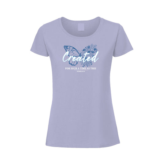 Created for a time - Christian Ladies t-shirt (Blue)