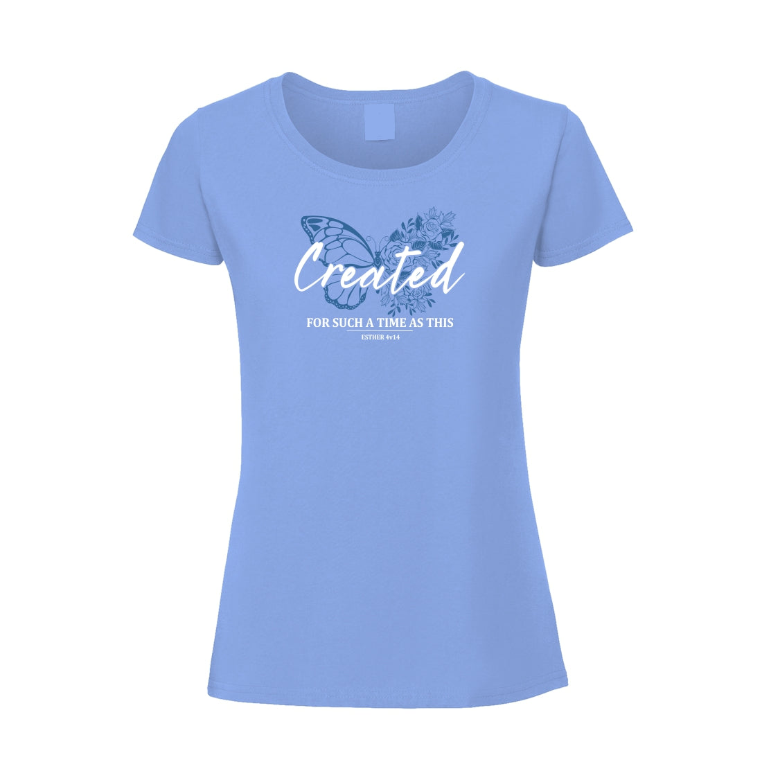 Created for a time - Christian Ladies t-shirt (Blue)