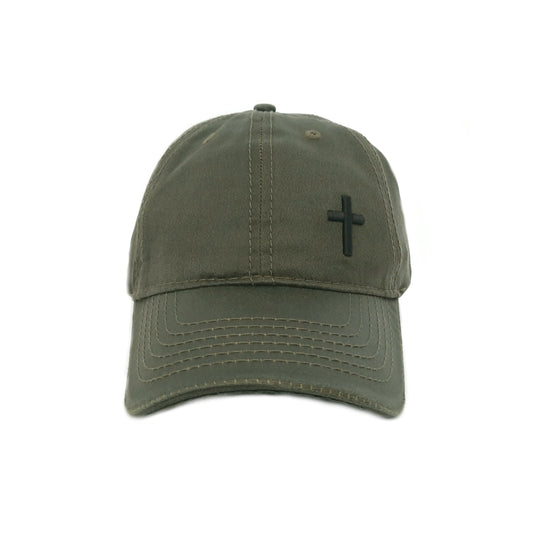 Cross - Christian Cap (Olive Oilskin)