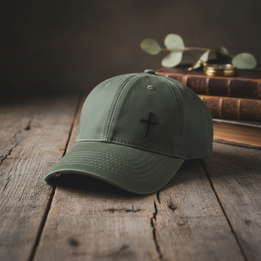 Cross - Christian Cap (Olive Oilskin)