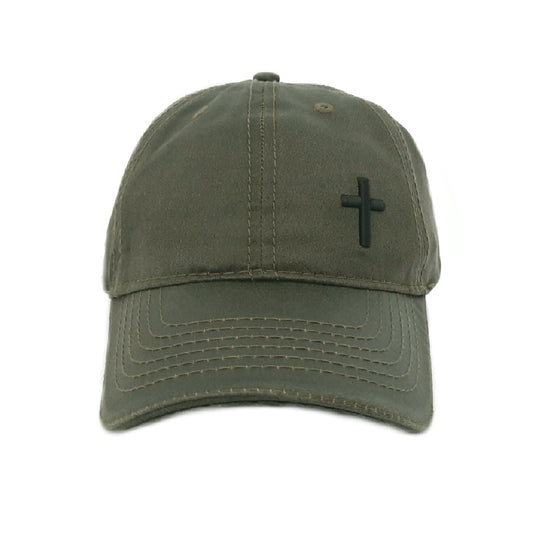 Cross - Christian Cap (Olive Oilskin)