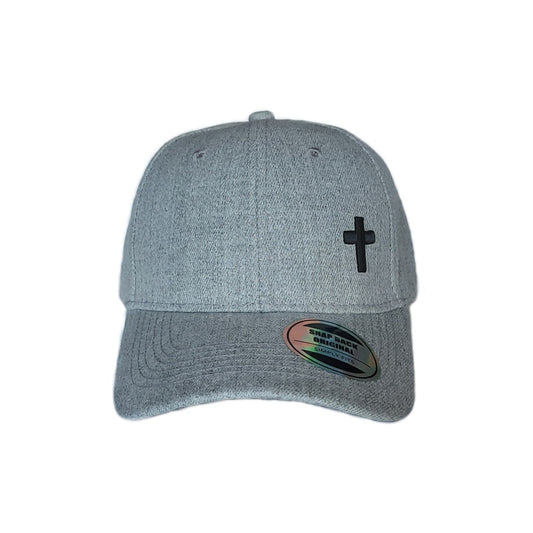 Cross - American Curve Christian Cap  (Grey)