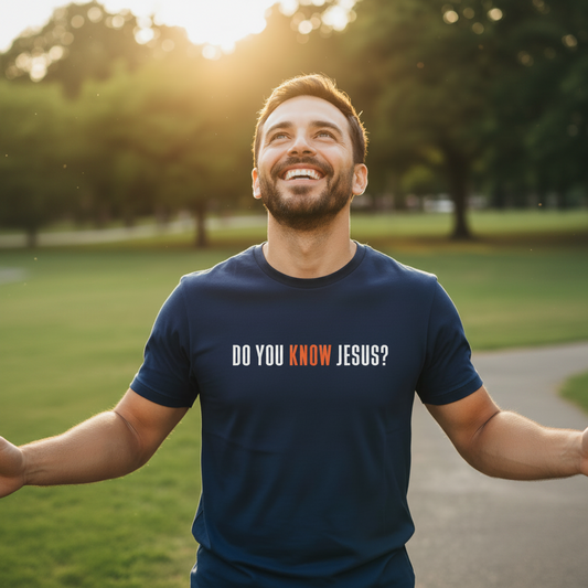 Do you know Jesus- Christian T-shirt (Navy)