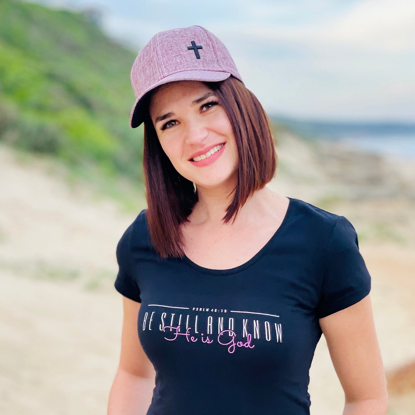 Cross - Christian Cap (Dusty Pink)