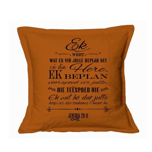 Ek weet - Christian Cushion Cover (Cinnamon)