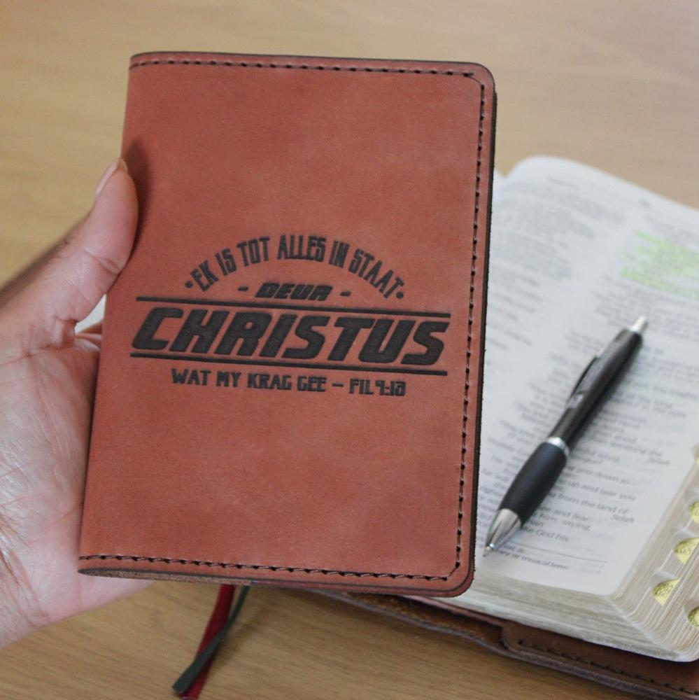 Ek is tot alles in staat deur Christus - Christian Leather Notebook cover - South Africa - ITG Clothing