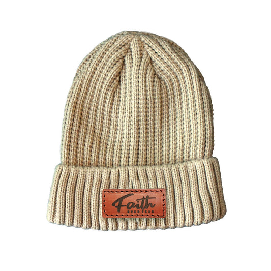 Faith over fear  - Christian Beanie (Beige)