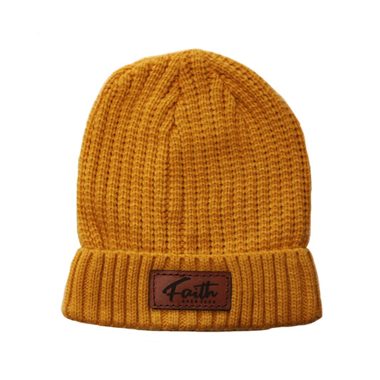 Faith over fear  - Christian Beanie (Mustard)