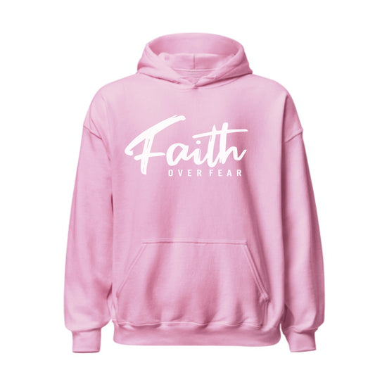 Faith over Fear - Christian Hoodie (Light Pink)