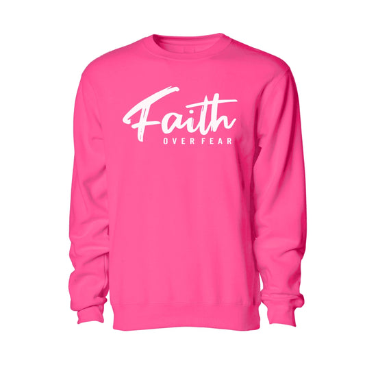 Faith over Fear - Christian Sweater (Dark Pink)