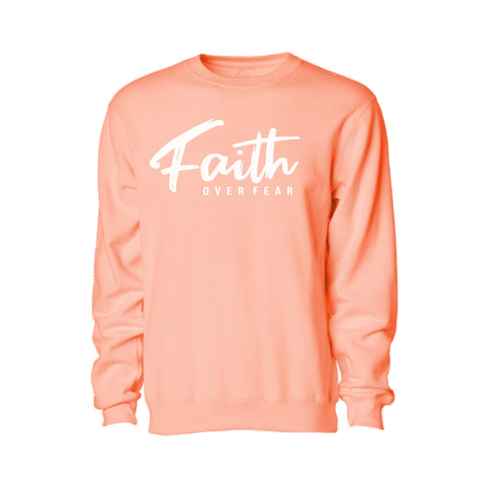 Faith over Fear - Christian Sweater (Peach)