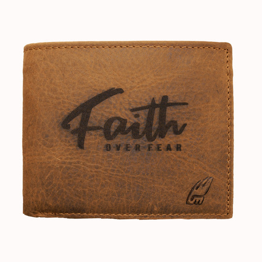 Faith over fear  - Christian Leather Wallet (Classic Fold)